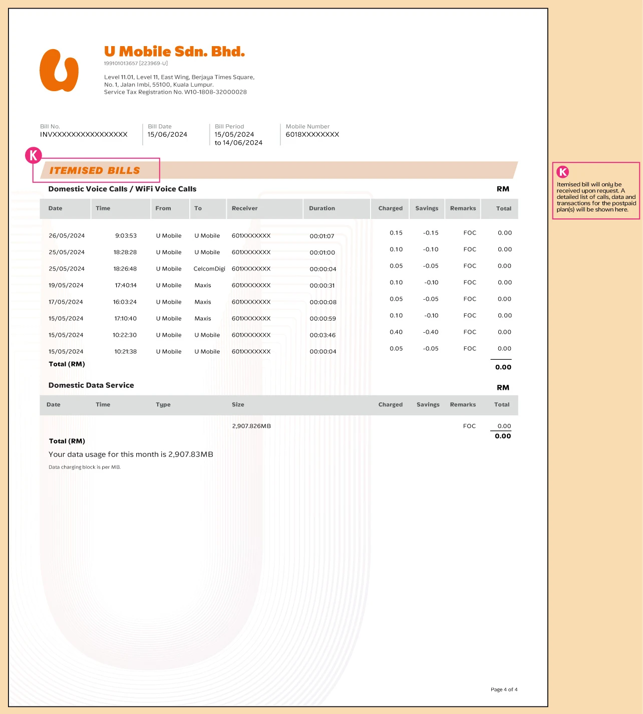 Postpaid Postpaid Bill Statment 4 Image U Mobile